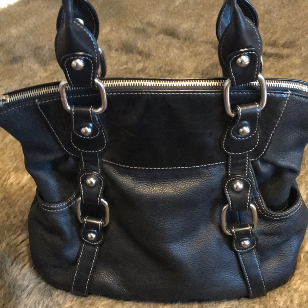 Black leather purse